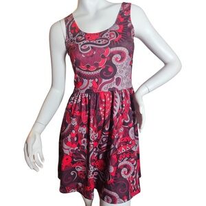Blissfully Brand "Pena" Retro Boho Chic Flower Power Skater Dress
